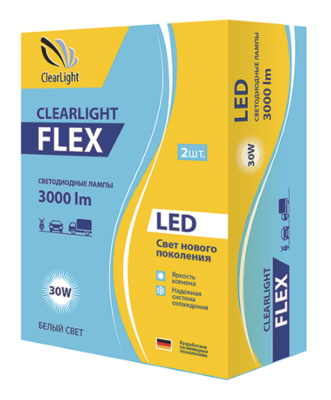 Светодиодная лампа головного света Clearlight Flex H7 3000 Lm (2шт)