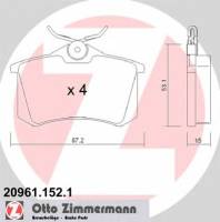 Колодки тормозные дисковые ZIMMERMANN 20961.152.1