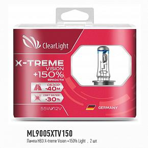 Галогенная лампа Clearlight X-treme Vision HB3 +150% Light 12V-60W (2шт.)