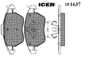 Колодки тормозные дисковые ICER 181637