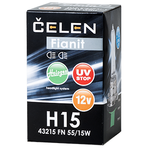 Галогенная лампа CELEN H15 43215 FN 12V 55/15W Halogen Fianit (прозрачная) + 35% Long life, UV-stop