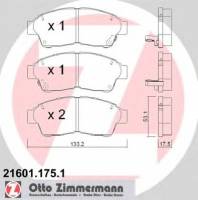 Колодки тормозные дисковые ZIMMERMANN 21601.175.1