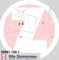Колодки тормозные дисковые ZIMMERMANN 20961.160.1